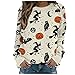 Sweatshirt à manches longues pour femme - Style décontracté - Motif : tête de mort, fantôme, chat, citrouille, chauve-souris, toile d'araignée, sorcière, squelette, 15, L