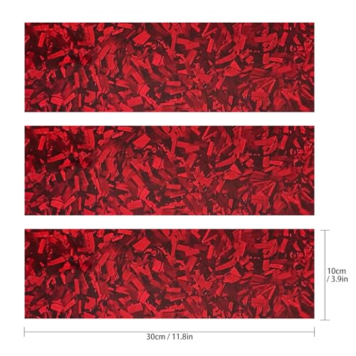 Image of QianBao Compatible with Red Forged Carbon Fiber Vinyl Wrap 11.8 inch x 4 inch Chevy Bowtie Emblem Wrap Kit with Spatula and Cutter 3 Pcs Universal Logo Overlay