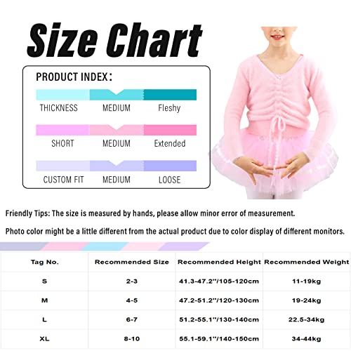 Doomiva Girl's Dance Top Wrap Shrug Sweater For Ballet Long Sleeve Drawstring Cover Up Top Warm Pullover Pink 2-3 Years #TOP6