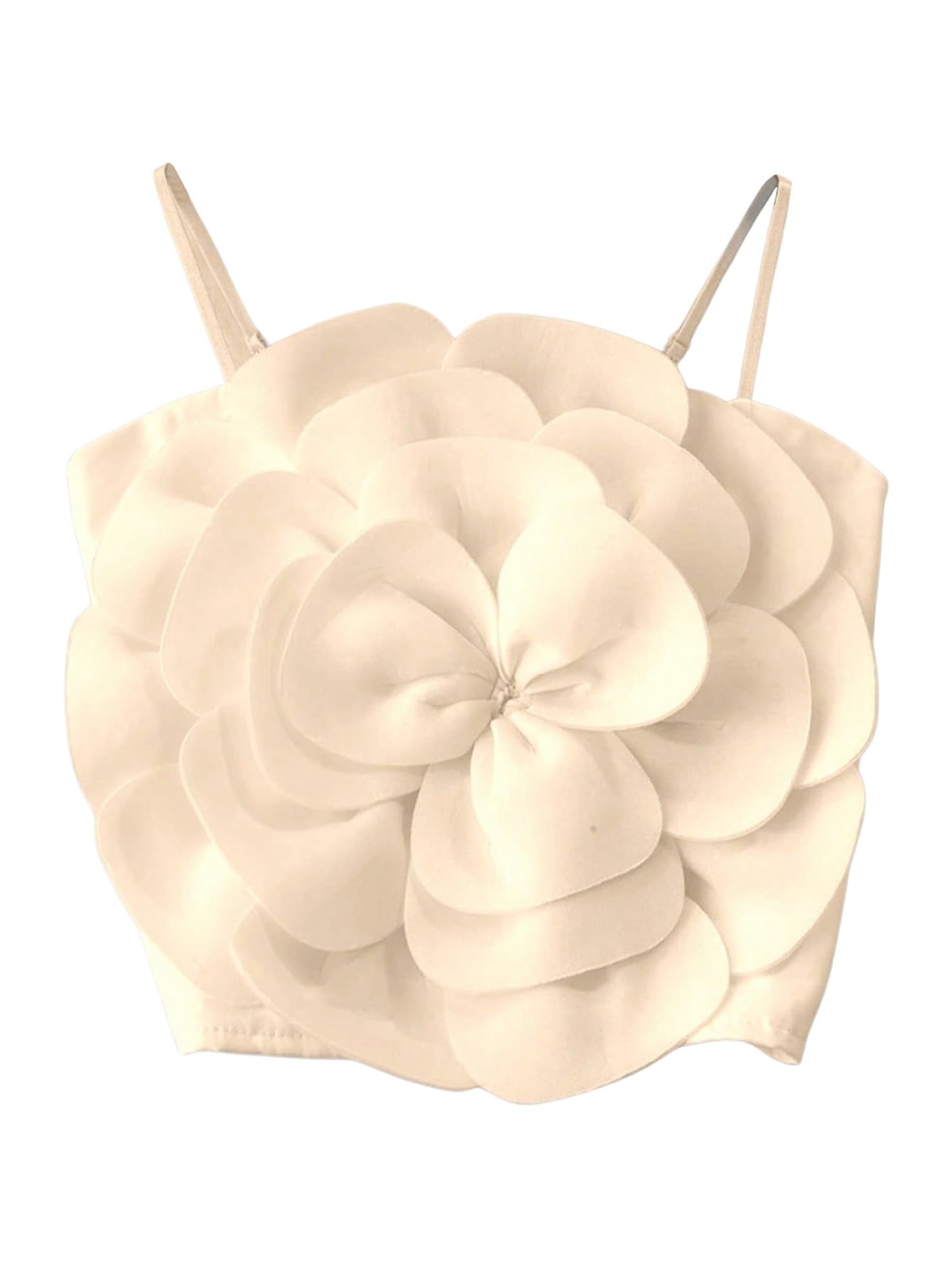 GORGLITTER Women's Flower Backless Summer Going Out Crop Tops Trendy Y2K Boho Sleeveless Cute Vacation Dressy Tube Top