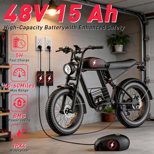 Electric Bike for Adults FX20, 3000/1500/1000W Peak 30-37MPH Fast - Image 4