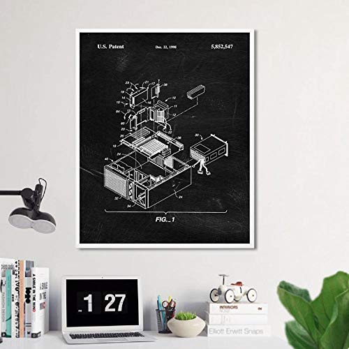 IGNIUBI Computer Blueprint Print Harddisk Patent Vintage Poster Science Gift Steampunk Art Picture Canvas Painting Office Wall Art Decor 40X60cmx4 No Frame steampunk buy now online