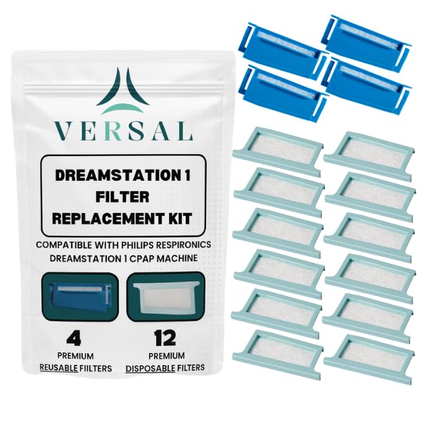 Image of VERSAL Premium CPAP Filter Kit Compatible with Philips Dreamstation 1: Includes 4x Reusable & 12x Disposable Filters (1 Year Supply)