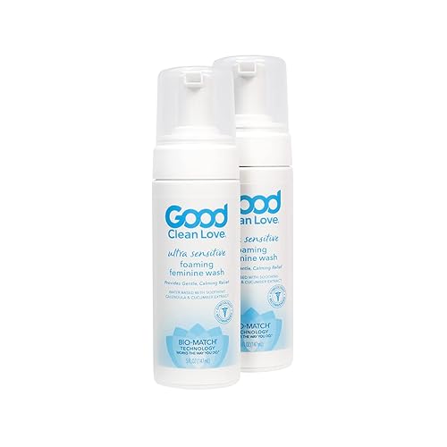 Good Clean Love Jabón vaginal con espuma ultra sensible, jabón vaginal equilibrado con pH para mujeres con ingredientes naturales, a base de agua,