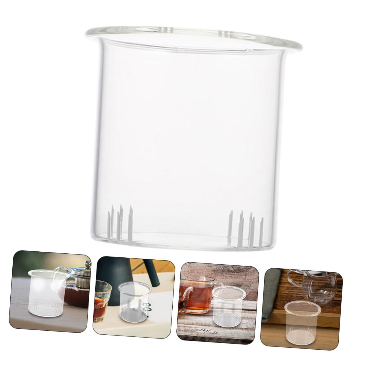 5 Piezas Filtro de de Vidrio Desmontable para Tetera de Filtro de Infusiones para Accesorio Práctico y de Limpiar