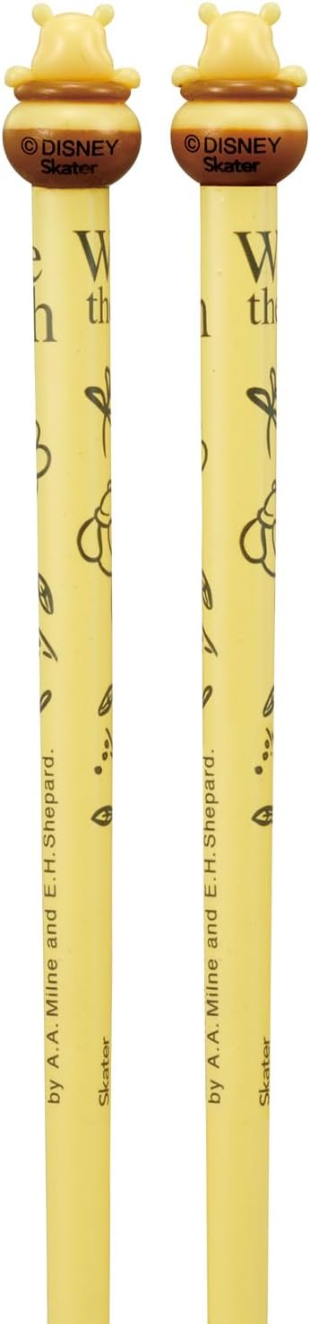 Skater AND45 Winnie the Pooh Painted Chopsticks with Mascot, Disney 8.3 inches (21 cm)