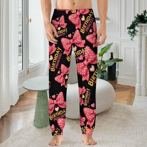 Birthday Princess Men's Pajamas Pants Lightweight Sleep Lounge Pant Pjs Bottoms Casual Sleepwear2