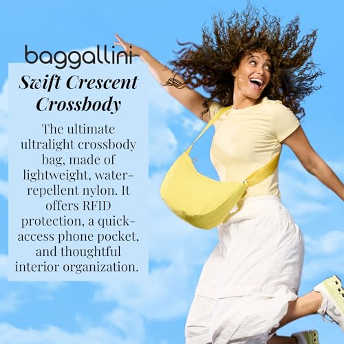 Image of Baggallini Swift Crescent Crossbody Bag for Women - Lightweight 12 inchx8 inch Travel Purse Handbag
