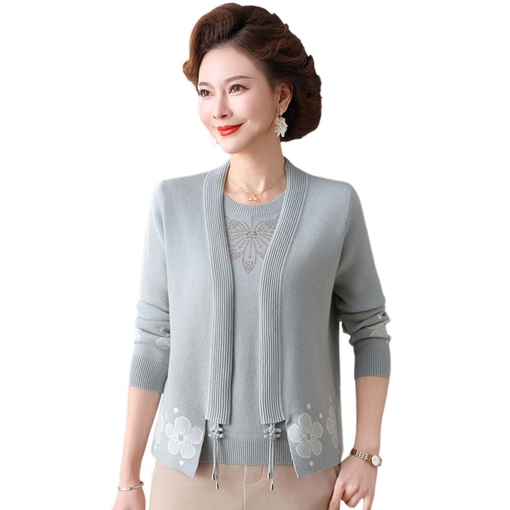 イタリー糸　サマーニットアンサンブル　2点セット Amazon.co.jp: レディース アンサンブル ニット クルーネック