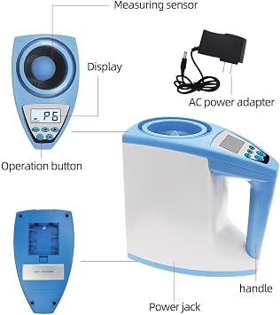 Portable Moisture Tester,Smart Grain Moisture Meter Grain Moisture Tester for 16 Grains Coffee Been Rice Wheat Millet Soybean Maize Corn Sorghum,B
