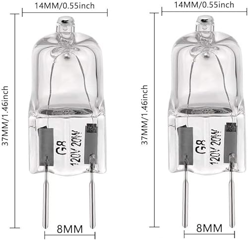Miniatura 2 de 10 bombillas halógenas G8 120V 20W - 50W 2700K blanco cálido, G8 base G8 bi-pin (40 vatios)
