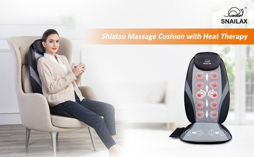 Snailax Shiatsu Massage Cushion with Heat Massage Chair Pad