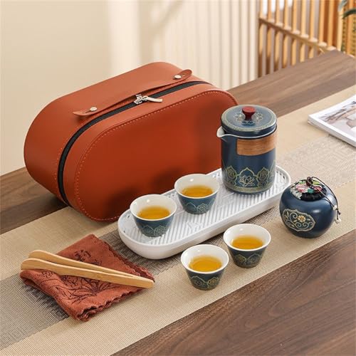 茶器セット えんじ色と白色の陶器カップピッチャー急須 茶器セット