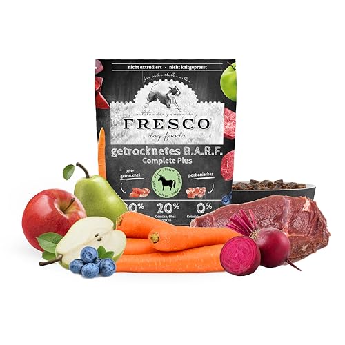 FRESCO Dog Complete Plus Trockenbarf Pferd 2,5kg | natürliches Trockenfutter für Hunde aus frischem Fleisch, Obst und Gemüse | 100% frische Zutaten | ohne künstliche Zusätze