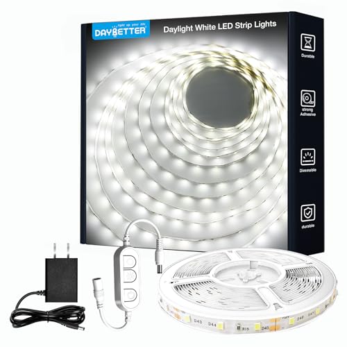 DAYBETTER White LED Strip Light, 20 ft Dimmable Bright Rope