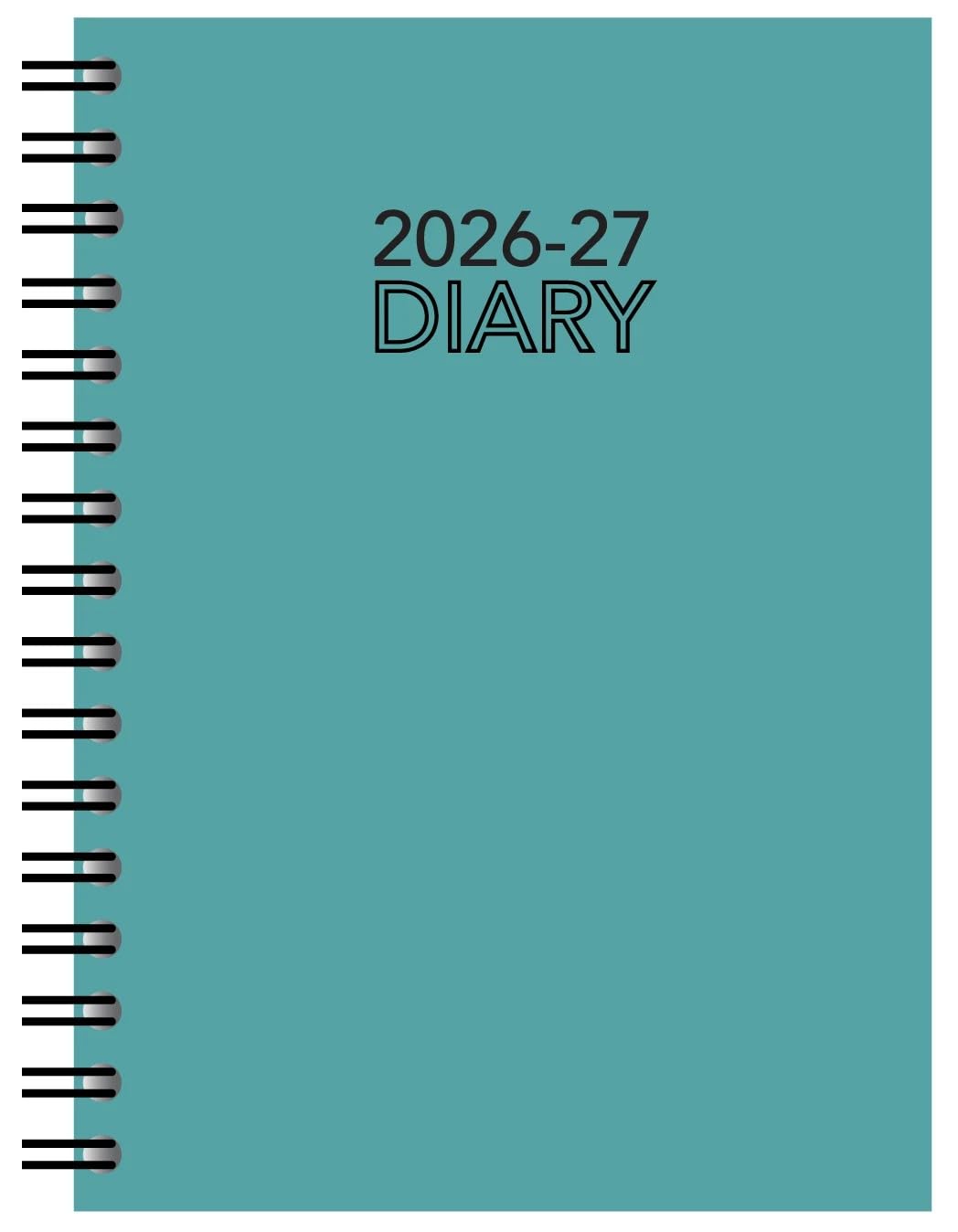 2026-2027 Academic Planner, A5 Size Weekly Pastel & Bright Diary Silver Foil Effect Hardcover Wirebound Diary Planner Organizer Diaries Mid Year Student teacher (Dark Green)