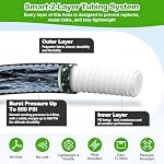 Garden Hose 50ft, Non-Expanding Flexible Hose with 10 Function Nozzle, Lightweight, Kink Free, Sturdy, Leak-Proof, Portable, Water Hose 50ft for Outdoor, Yard, Lawn, Car Wash and Camper Use