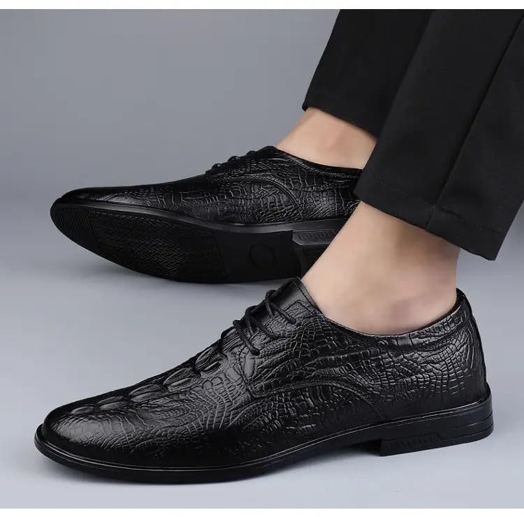 Mens Dress Shoes Mens Leather Classic Cap Toe Oxfords Lace Dress Shoes4