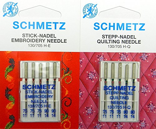 SCHMETZ Nadelsortiment 10 Stück Sticknadel & Steppnadel für Patchwork System 130/705