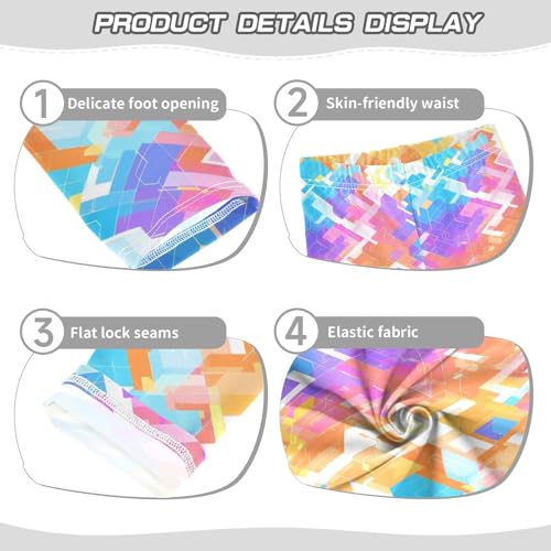 KLL Abstract Rainbow Stripes Toddler Girl Legging Stretch High Waisted Leg Yoga Pants Running3