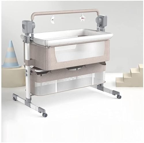 Cuna Mecedora con sincronización eléctrica, música, Columpios para bebés, Cuna para bebé, Cama Junto a la Cama con Control Remoto, Cama Plegable para bebé 3 en 1 de Altura ajustabl