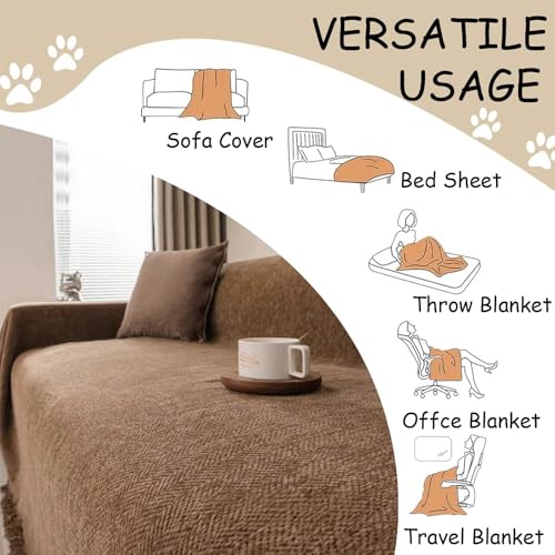 Housse de canapé protectrice en chenille lavable et durable - 3
