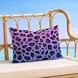 Funda Cojin 50x80 cm Juego de 1 Terciopelo Cojines Sofa Púrpura Funda Almohada Impresión de Doble Cara Rectangulares Decorativos Pillow Covers con Cremallera Oculta, Home Decoration (Negro) I1-817