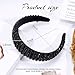 OAOLEER Velvet Padded Diamond Rhinestone Big Headband for Women Black Crystal Embellished Hair Hoop Races Goth Wedding Headpiece Fashion Hair Accessory Suit for Wedding,Party,and Daily Life