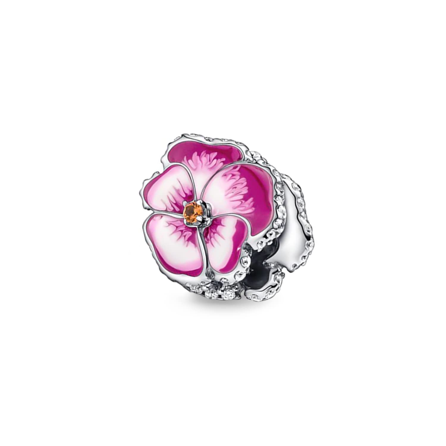 Charm Compatibile Tutte Marche Viola del Pensiero Blu Rosa Viola Ciondoli Originale Charming Argento 925 Amicizia Mamma Bead Portafortuna Cuore Famiglia Perline Natale Donna Set