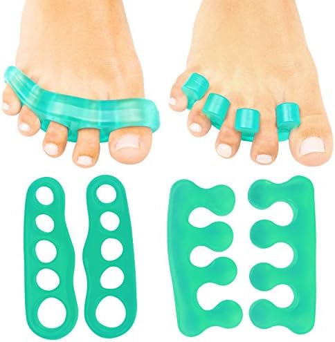 ViveSole Toe Stretchers Separators (4 Pieces) - Gel Therapeutic Spa Spacer Spreaders for Bunions, Overlapping Hammer Toe, Yoga, Plantar Fasciitis, Nail Polish, Correct Metatarsal Pain, Cushion