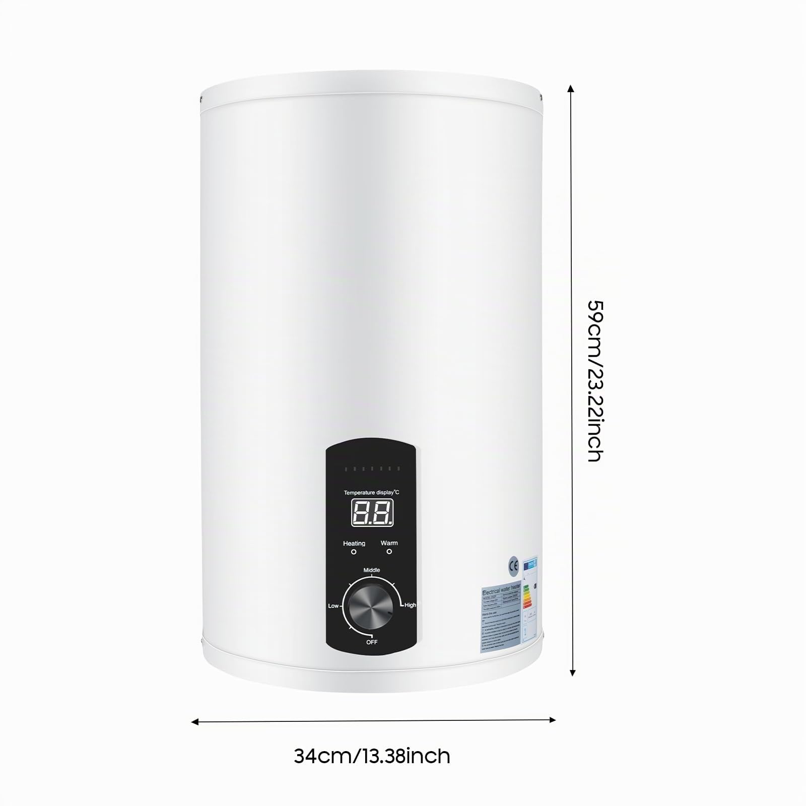 Calentador de agua eléctrico horizontal agua con grifo, ducha de mano y 3 mangueras, 25 – 75 ℃, para cocina y jardín