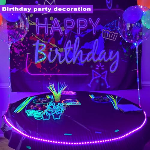 Image of roperry 30ft LED Black Light Strip Kit, 540 Units Lamp Beads, Non-Waterproof Blacklights for Glow Party, Indoor Birthday, Body Paint,Halloween (Indoor)