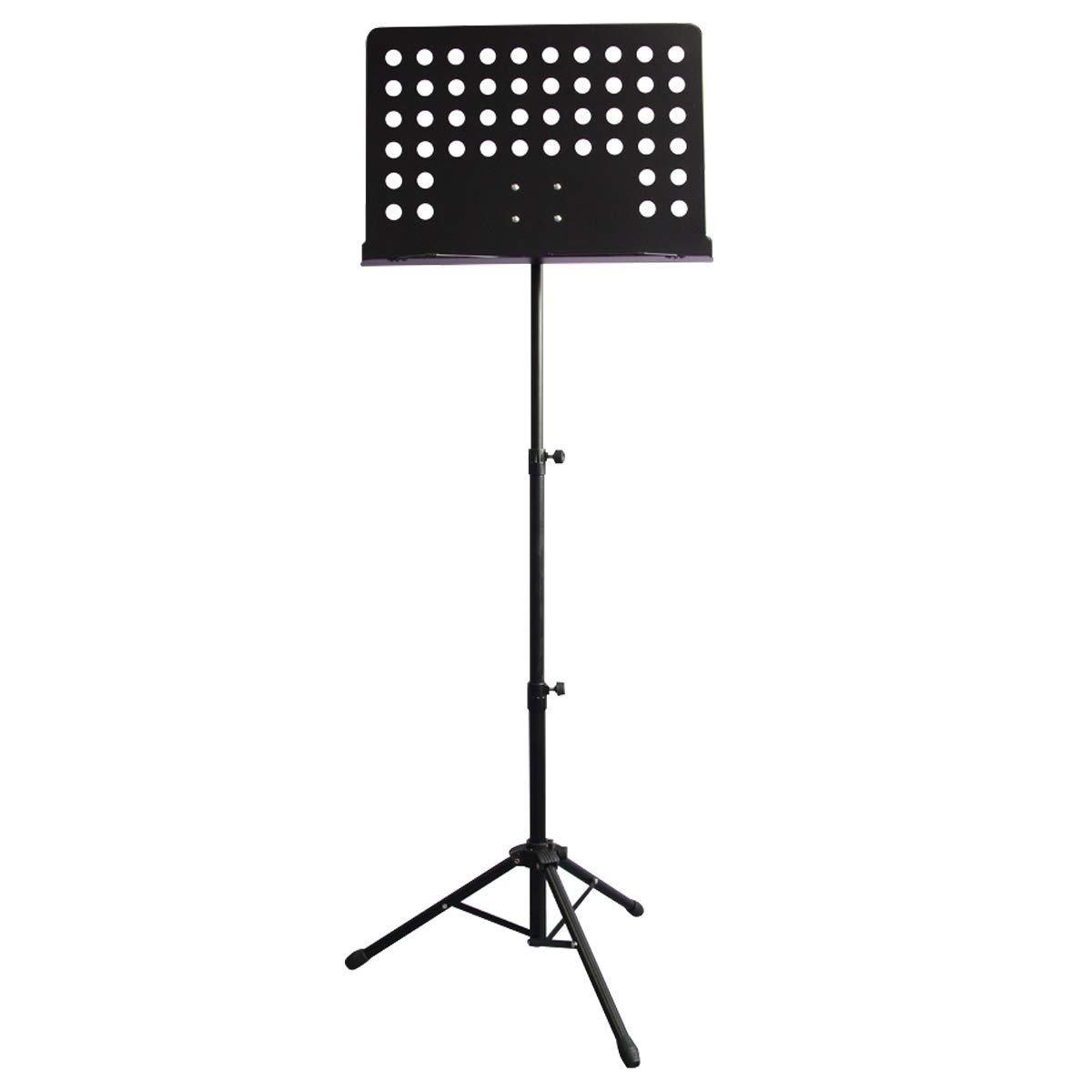 JJOnlineStore- Orchestral Sheet Music Stand Holder with Page Retainers Anti Slip Heavy Duty Folding Music Stand with Tripod Base Adjustable Height, Portable (Black)