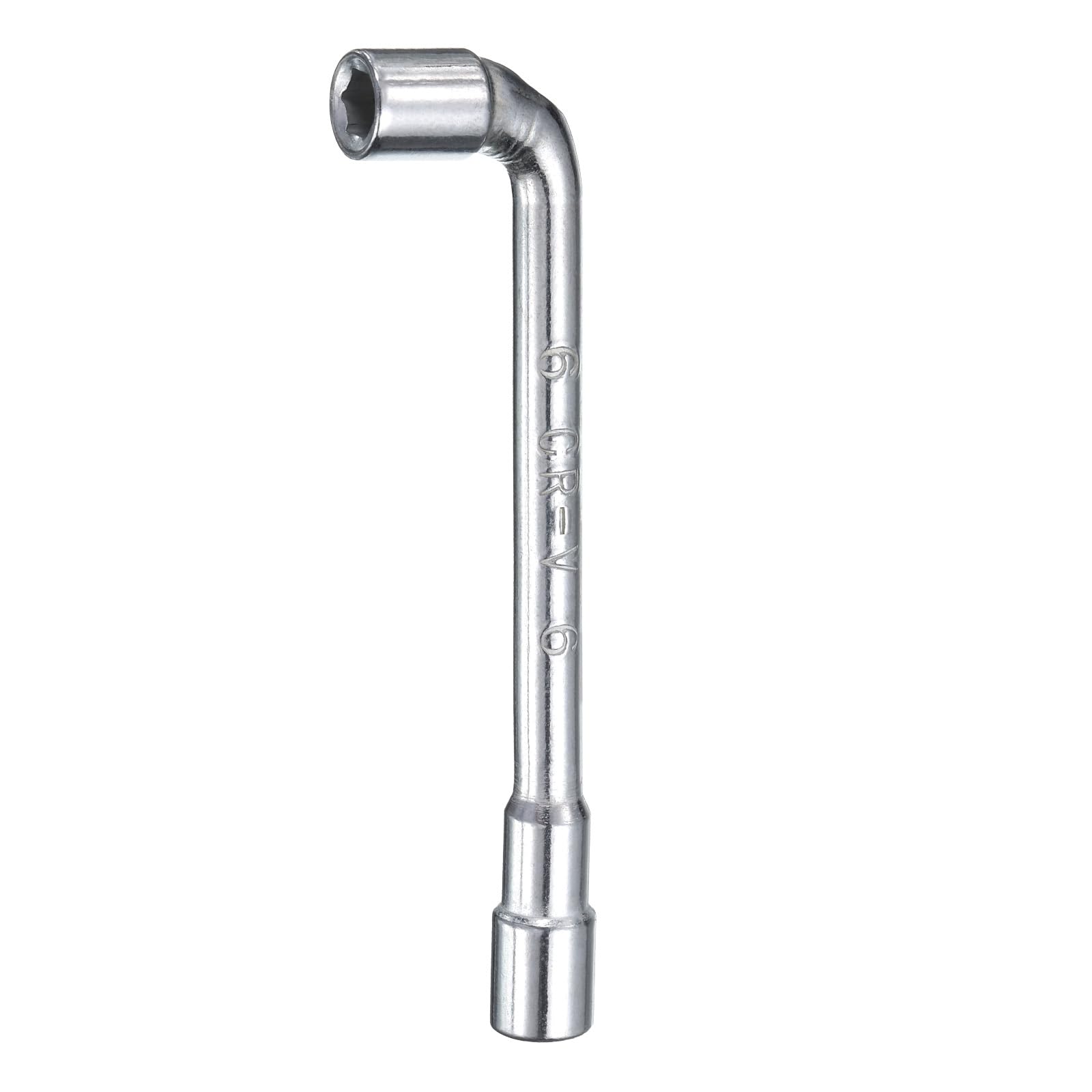 sourcing map L Shaped Angled Hex Socket Wrench 6mm 45# Steel Double Ended Metric 6 Point Tubular Socket Spanner for General Repairing, Pipeline, Bicycle Car Maintenance