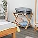 Relaxdays Kofferständer, klappbar, Bambus, HBT: 56 x 68,5 x 41,5 cm, Gepäckständer mit Ablage, Kofferablage Hotel, Natur