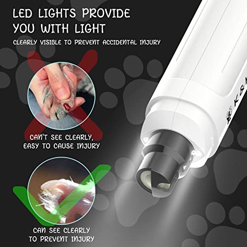 KK-Dog-Nail-Grinder-with-2-LED-Light-for-Large-Medium-Small-Dogs-Professional-2-Speed-Powerful-Electric-pet-Nail-Clipper-which-Gentle-and-Painless-Paws-Grooming-Smoothing-Tool-White 51OhT+B6lNL