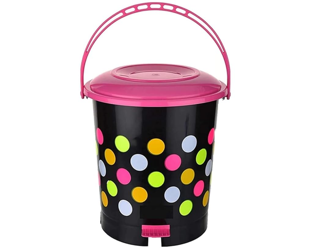 AIR O MATIC New Modern Lightweight Pedal Dustbin for Home and Office - 12 LTR (PINK)-image-40