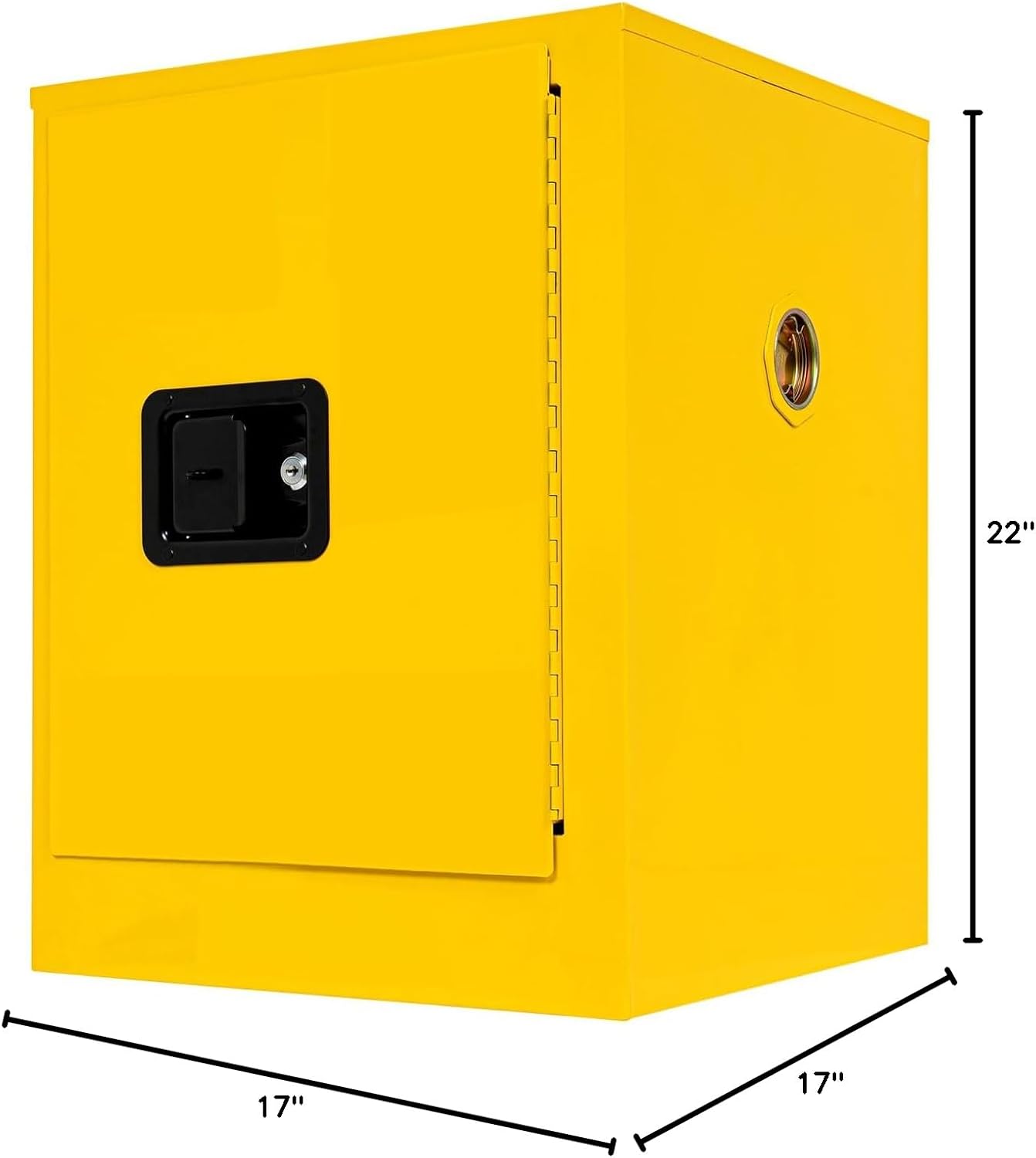 Flammable Storage Cabinet, 4 Gallon Yellow Safety Storages Cabinets, 17“x17”x22“Flammables Cabinet, Flammables Liquid Storage Cabinets for Commercial/Industrial/Home，Yellow