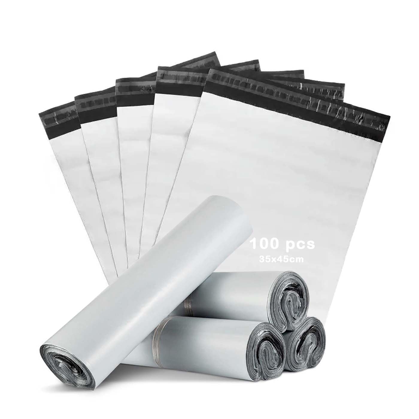 MERCURY TEXTIL- 100 Bolsas para Envios Paquetes,Sobres para Envios Embalaje,Autoadhesivas e Impermeables para el Envío de Ropa,regalos,Paquetería y Embalar. Resistentes y Opacas. (M 35x45CM 100PCS)