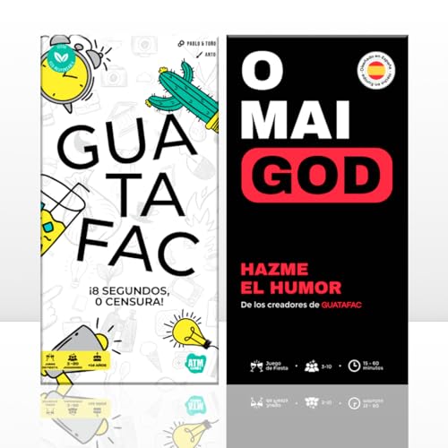 Pack Juegos de Mesa para Adultos – Juegos de Cartas de Humor y Risas – Ideal para Fiestas y Reuniones con Amigos – Guatafac + Omaigod