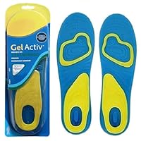 Men Cushioned Gel Insoles Shock Absorbing Insole,Pain Relief Plantar Fasciitis Everyday Active Work Sports Comfort Foam Inner Shoe Inserts Wellington Boots Trainers UK Size 7-13, EU 42-48