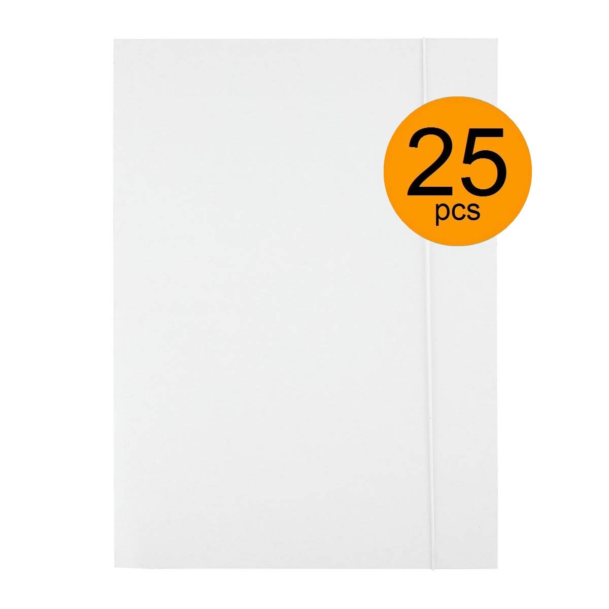 D.RECT 25 cartelline portadocumenti, formato A4, con elastico, in cartone da 300 g, per ufficio e scuola