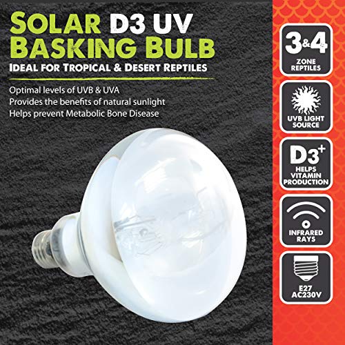 Komodo Solar D3 UV Basking Bulb Heat and Light Bulb for Desert & Tropical Reptile Habitats, Terrarium & Vivarium Lighting 125W - Image 7