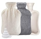 Anwendung: Die Wärmflasche mit flauschigem Bezug ist ideal für Behandlungen zur Schmerzlinderung durch Wärmetherapie und hält Sie in kalten Winternächten warm. Großes Winter- / Geburtstags- / Weihnachts- / Neujahrsgeschenk für Familie und Freunde.