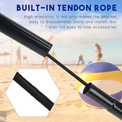 14FT Portable Volleyball Net Set, Height Adjustable Nylon Badminton Net with Stand and Carry Bag, Sports Net For Indoor/Outdoor Tennis Soccer Pickleball Kids Volleyball Backyard Beach Driveway