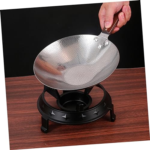 Wok de acero inoxidable con mango de madera HEALLILY miniatura 7