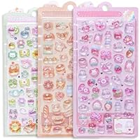 JOOTUEPO 3 Infantiles 3D Stickers, Hojas Kawaii Lindo Adhesivo,