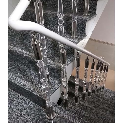 Barandillas de escalera para terrazas de diseño moderno en acrílico transparente de 80 cm 7