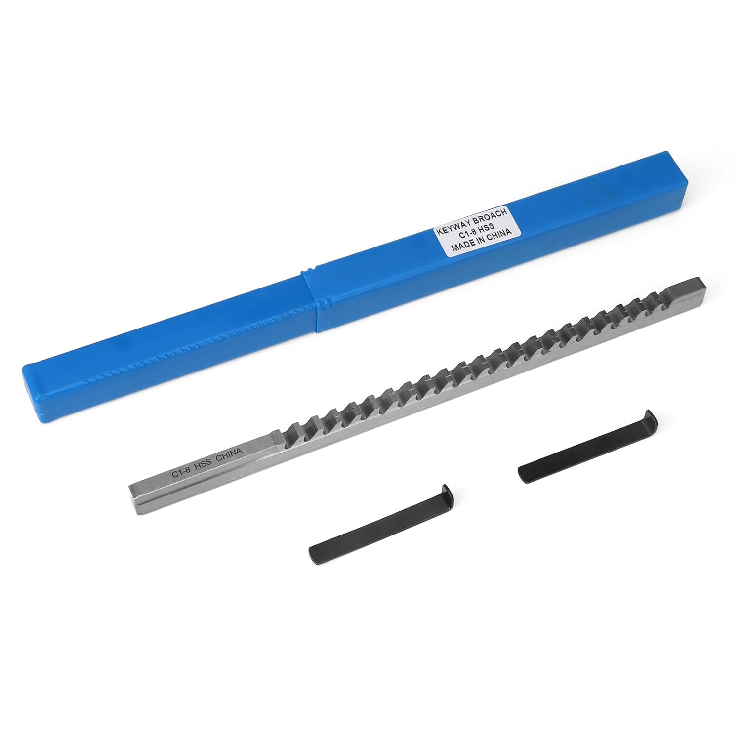 Keyway Broach Set HSS Keyway Cutting Tool for Lathe Metric Size Broaches with Bushings and Shims (22 pcs)