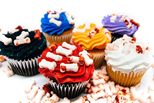 Bloody Bones Treat Toppers - 1 Lb. Resealable Stand Up Candy Bag - White Candy Bone Shaped Sprinkles w/ Red Splashes - Halloween Themed Sprinkles for Holiday Desserts and Snacks - Thumbnail 5